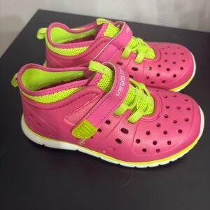 London Fog Kids Pink and Lime Sneakers